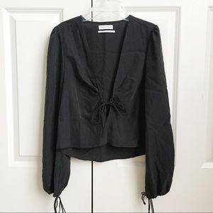 Urban Outfitters Black Tie Blouse